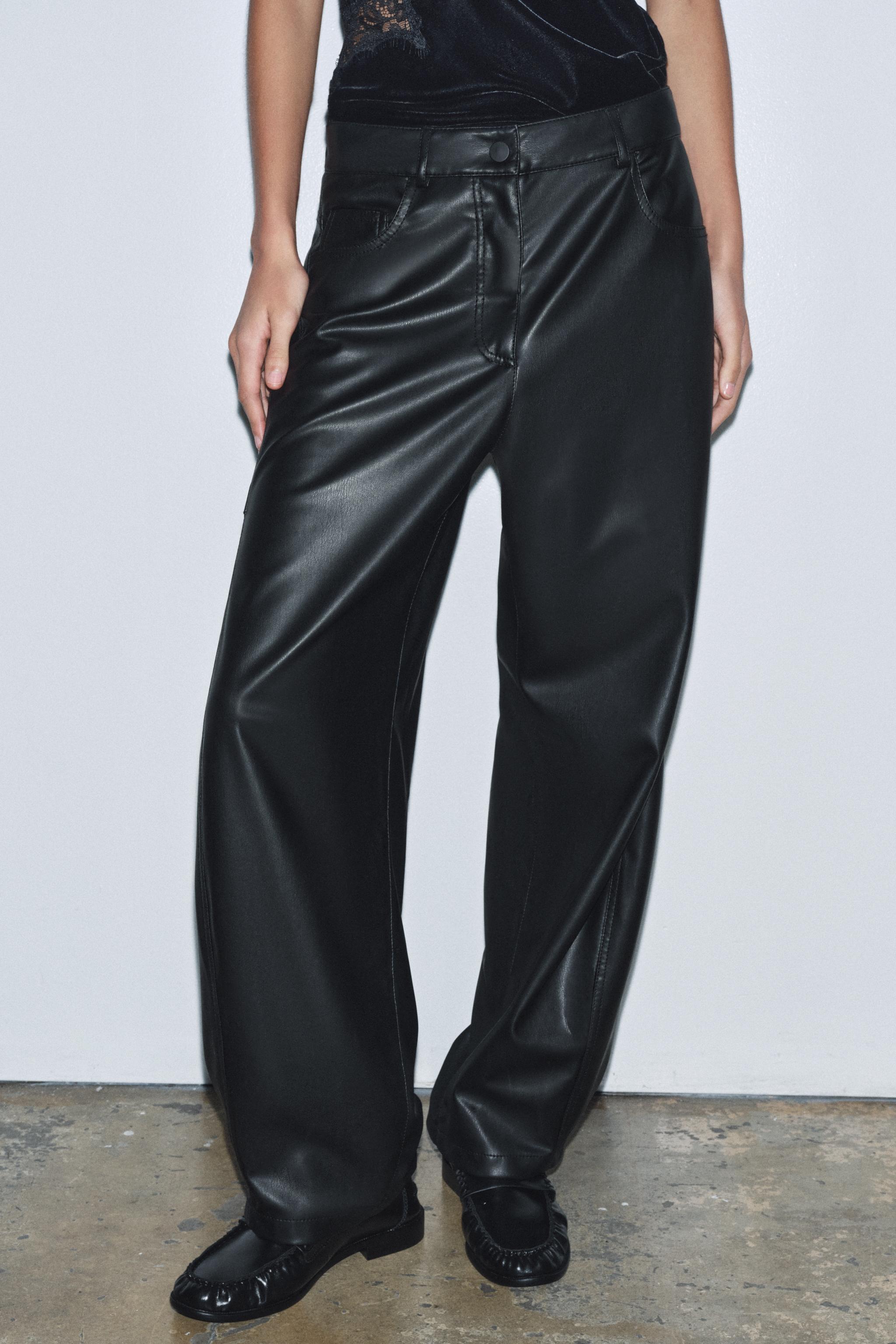 BALLOON FAUX LEATHER PANTS ZW COLLECTION